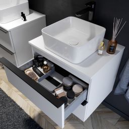 Cersanit Virgo szafka 80 cm podumywalkowa wisząca z blatem biała S522-026