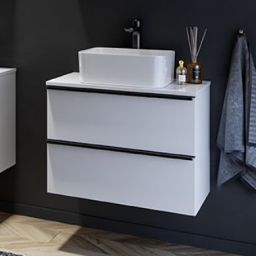 Cersanit Virgo szafka 80 cm podumywalkowa wisząca z blatem szary/dąb S522-031