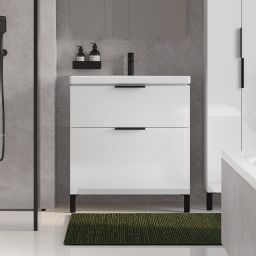 Cersanit City zestaw meblowy 80 cm umywalka z szafką biały połysk S801-423