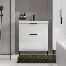 Cersanit City zestaw meblowy 60 cm umywalka z szafką biały połysk S801-422