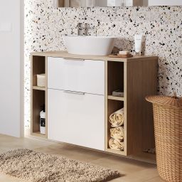 Cersanit City szafka 65 cm pod pralkę stojąca biały/dąb S584-037-DSM