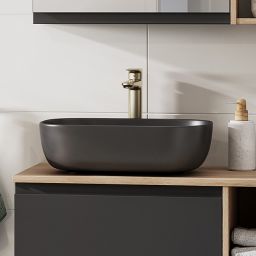 Cersanit Moduo szafka boczna 160 cm wysoka wisząca antracyt S590-070-DSM