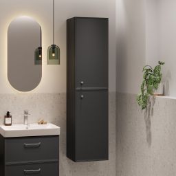 Cersanit Milagros szafka 40x30x160 cm boczna wisząca czarny mat S1021-011