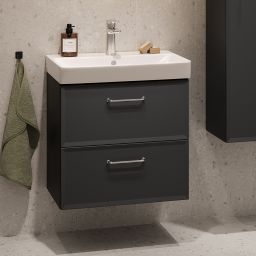 Cersanit Milagros szafka 49,4x34,6x55,1 cm podumywalkowa wisząca czarny mat S1021-006