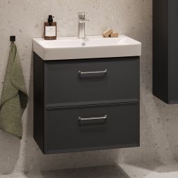 Cersanit Milagros szafka 59,4x44,6x55,1 cm podumywalkowa wisząca czarny mat S1021-002