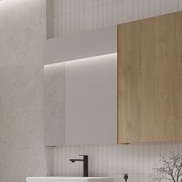 Cersanit City szafka 59,4x14,1x80 cm z lustrem dąb S584-115