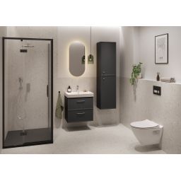 Cersanit Milagros szafka 79,4x44,6x55,1 cm podumywalkowa wisząca czarna S1017-003