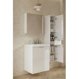 Cersanit Ovida szafka 59,4x14,1x59,2 cm z lustrem biała S1058-007