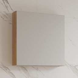 Cersanit Ovida szafka 59,4x14,1x59,2 cm z lustrem dąb S1058-015