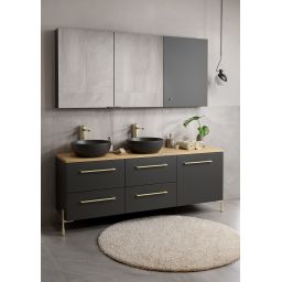 Cersanit Larga szafka 59,4x14x80 cm boczna wisząca antracyt S164-031