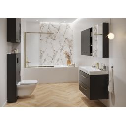 Cersanit Larga szafka 59,4x14x80 cm boczna wisząca antracyt S164-031