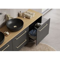 Cersanit Larga szafka 99,4x44,4x57,2 cm podumywalkowa wisząca antracyt S164-038