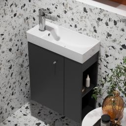 Cersanit Larga szafka 49,2x21,5x55,1 cm podumywalkowa wisząca antracyt S164-056-DSM