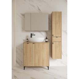 Cersanit Ovida umywalka z szafką 80 cm dąb S4047-006