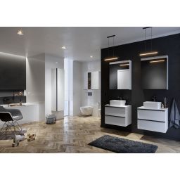 Cersanit Virgo szafka 60 cm podumywalkowa wisząca z blatem szary/dąb S522-022