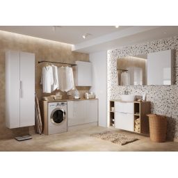 Cersanit City szafka 60x44,7x72 cm boczna wisząca z koszem na pranie biała S584-026