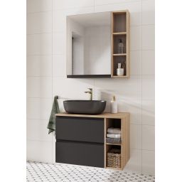 Cersanit Moduo szafka 60 cm lustrzana antracyt S590-072-DSM