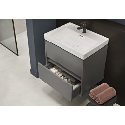 Cersanit Crea umywalka z szafką 60 cm zestaw szary mat S801-283