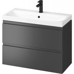 Cersanit Moduo Slim SET B813 umywalka z szafką 80 cm wisząca antracyt S801-468-DSM