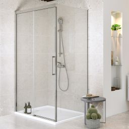 Cersanit Crea drzwi prysznicowe 140 cm chrom/szkło przezroczyste S159-008