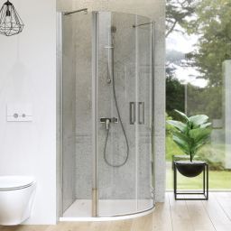 Cersanit Moduo kabina prysznicowa 80x80 cm półokrągła chrom/szkło przezroczyste S162-009