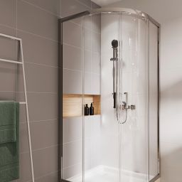 Cersanit Arteco kabina prysznicowa 90x90 cm półokrągła chrom/szkło przezroczyste S157-002