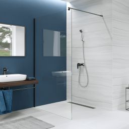 Cersanit Mille Walk-In ścianka prysznicowa 120 cm czarny/szkło przezroczyste S161-004