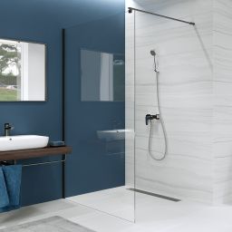Cersanit Mille Walk-in ścianka prysznicowa 100 cm czarny/szkło przezroczyste S161-003