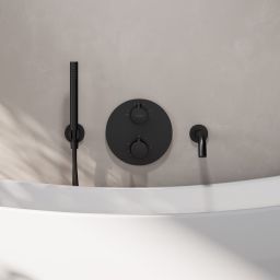 Cersanit Inverto zestaw prysznicowy ścienny czarny S951-709