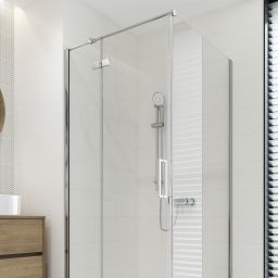 Cersanit City kabina prysznicowa 80x80 cm kwadratowa prawa chrom połysk/szkło przezroczyste S584-105