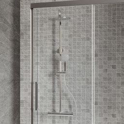 Cersanit City zestaw prysznicowy ścienny termostatyczny z deszczownicą czarny S951-849