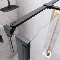 Cersanit Mille ścianka prysznicowa walk-in 30 cm czarny mat/szkło przezroczyste S161-011