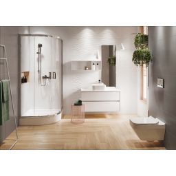 Cersanit Arteco kabina prysznicowa 90x90 cm półokrągła chrom/szkło przezroczyste S157-002