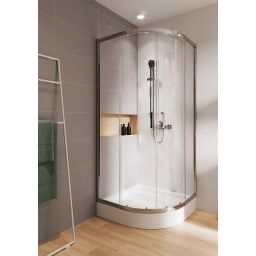 Cersanit Arteco kabina prysznicowa 90x90 cm półokrągła chrom/szkło przezroczyste S157-002