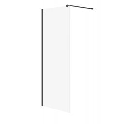 Cersanit Mille ścianka prysznicowa walk-in 80 cm czarny mat/szkło przezroczyste S161-007