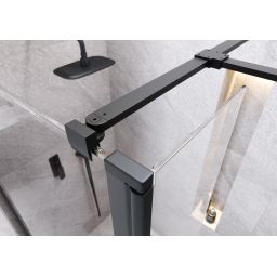Cersanit Mille ścianka prysznicowa walk-in 50 cm czarny mat/szkło przezroczyste S161-016