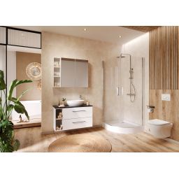 Cersanit Moduo kabina prysznicowa 80x80 cm półokrągła chrom połysk/szkło przezroczyste S162-018