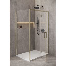 Cersanit Larga ścianka prysznicowa 90 cm złoty mat/szkło przezroczyste S164-070