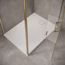 Cersanit Larga ścianka prysznicowa walk-in 120 cm złoty mat/szkło przezroczyste S164-074