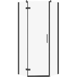 Cersanit City kabina prysznicowa 80x80 cm pięciokątna lewa czarny mat/szkło przezroczyste S584-078