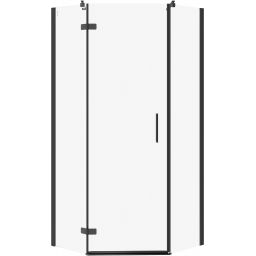 Cersanit City kabina prysznicowa 90x90 cm pięciokątna lewa czarny mat/szkło przezroczyste S584-083