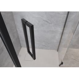 Cersanit City kabina prysznicowa 90x90 cm pięciokątna lewa czarny mat/szkło przezroczyste S584-083