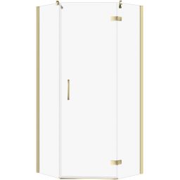 Cersanit City kabina prysznicowa 90x90 cm pięciokątna prawa złoty połysk/szkło przezroczyste S584-086