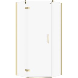 Cersanit City kabina prysznicowa 90x90 cm pięciokątna lewa złoty połysk/szkło przezroczyste S584-087