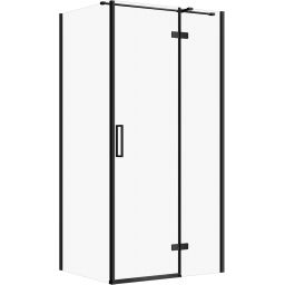 Cersanit City kabina prysznicowa 100x80 cm prostokątna prawa czarny mat/szkło przezroczyste S584-096