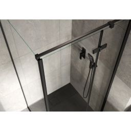 Cersanit City kabina prysznicowa 90x90 cm kwadratowa prawa czarny mat/szkło przezroczyste S584-103
