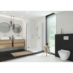 Cersanit City kabina prysznicowa 80x80 cm kwadratowa lewa chrom połysk/szkło przezroczyste S584-104