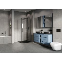 Cersanit City kabina prysznicowa 80x80 cm kwadratowa lewa czarny mat/szkło przezroczyste S584-106