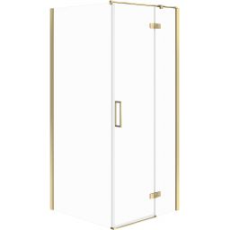 Cersanit City kabina prysznicowa 90x90 cm kwadratowa prawa złoty połysk/szkło przezroczyste S584-109