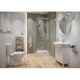 Cersanit Arteco kabina z brodzikiem 90x90 cm kwadratowa chrom połysk/szkło przezroczyste S601-116